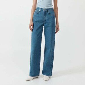 St. Agni Mid Rise Wide Leg - Denim Blue size 26